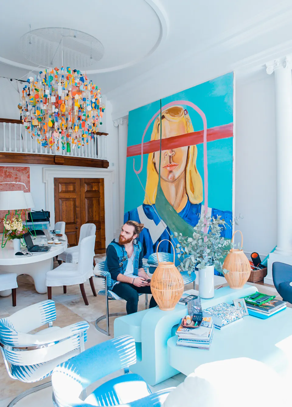 Lick home interior inspiration Miami art deco style colourful living room