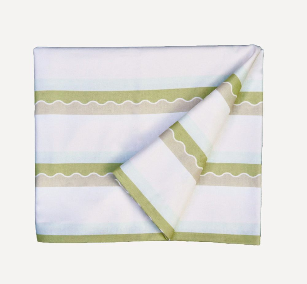 Artemis Deco’s Santorini Scallop Tablecloth