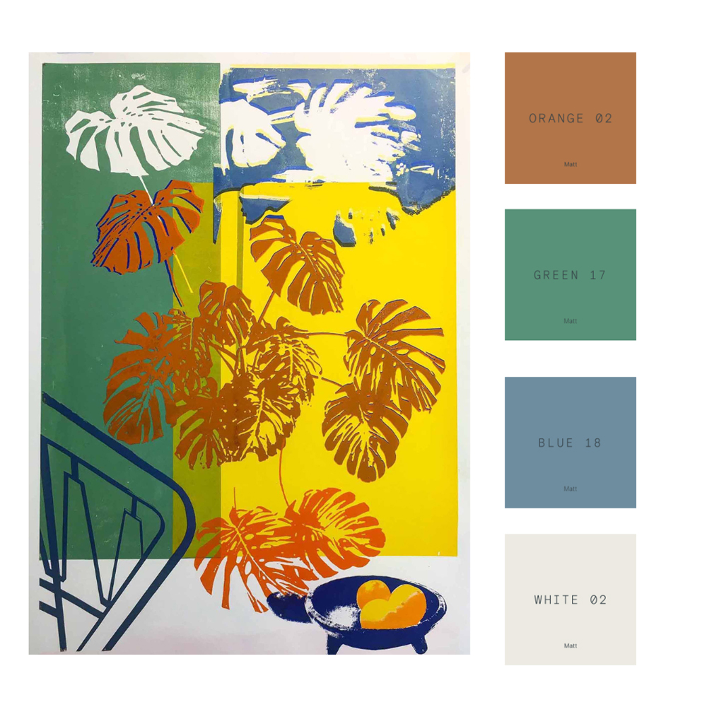 Monstera Deliciosa Green And Yellow by Natalie Kingdon