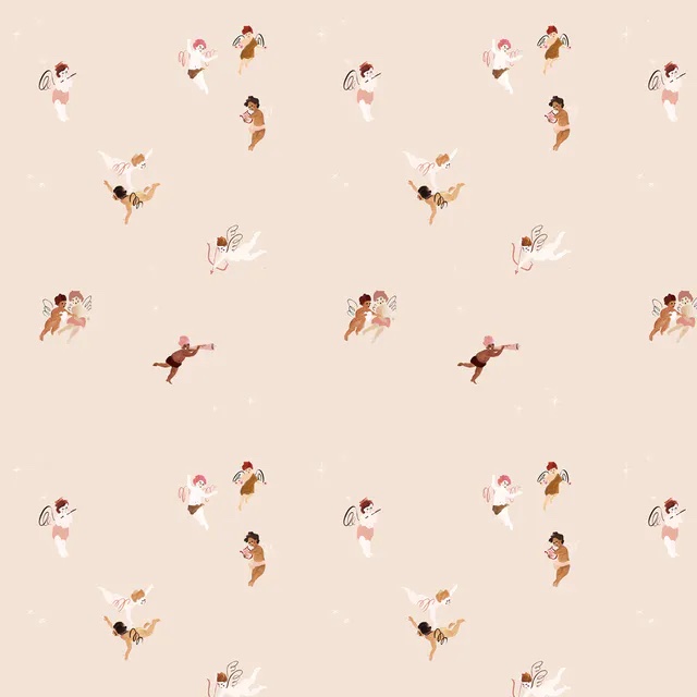 Wall decorated in Lick Cherub 01 wallpaper