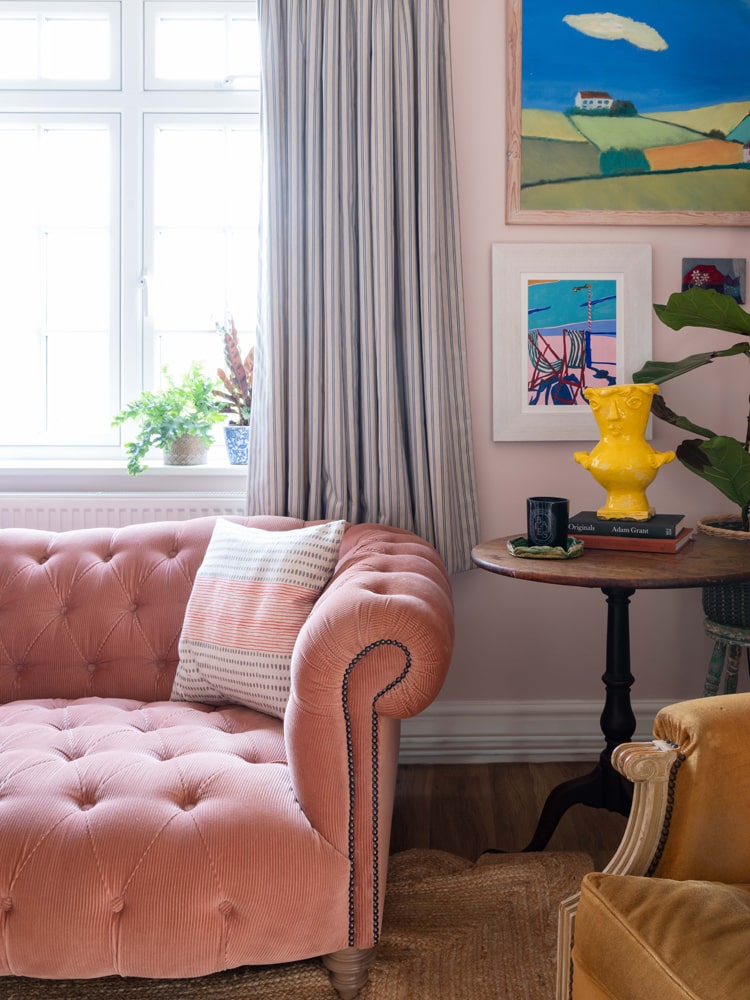 Living room painted in Lick Pink 04 paint