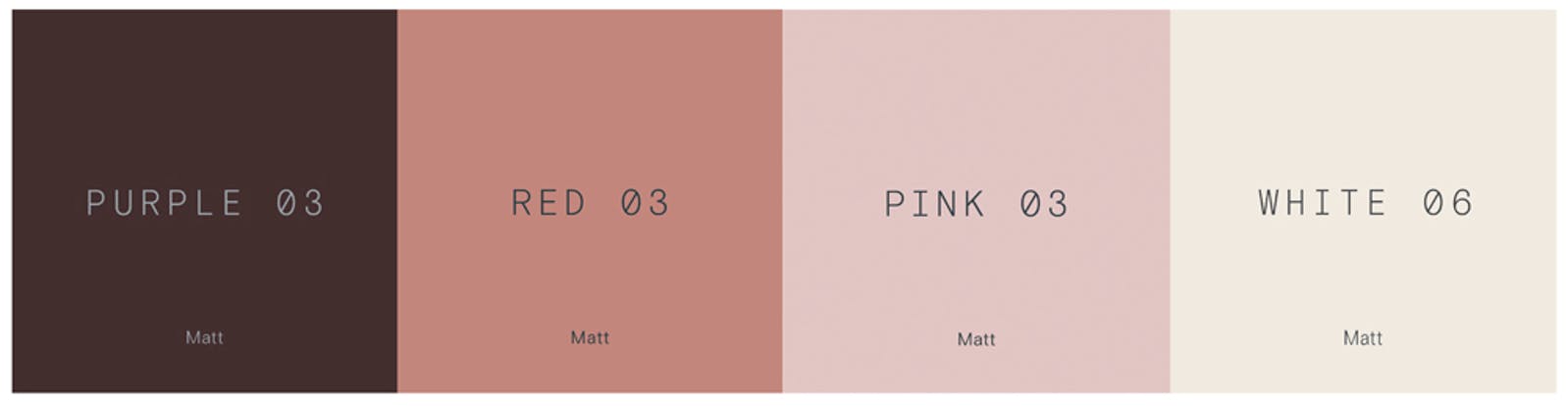 Rotes monochromatisches Farbschema in Lick Farbe Lila 03, Rot 03, Rosa 03 und Weiß 06