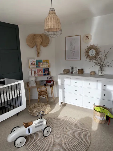 Nursery painted in Lick Grey 07 and White 01 paint