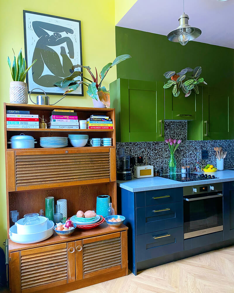 Maximalist Kitchen decorated in Green 05 by @themellowmaximalist