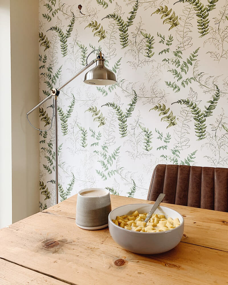 Dining room decorated with Lick Fern 01 wallpaper