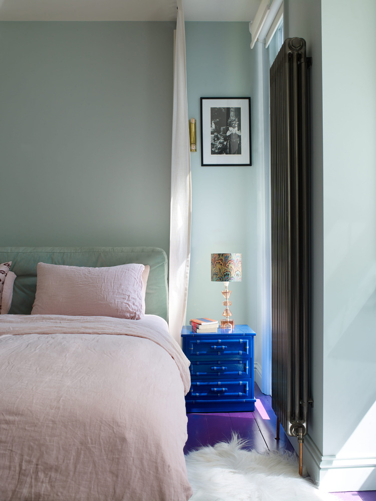 Mary Charteris's bedroom painted in Lick Blue 01 paint