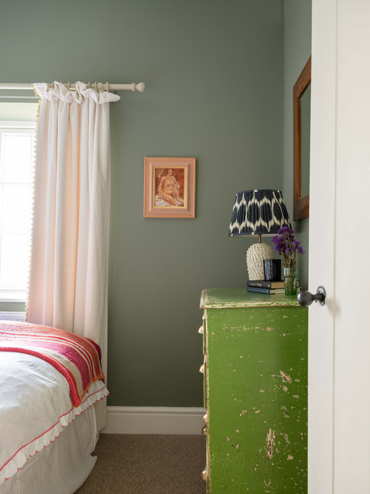 Bedroom painted in Lick Green 02 paint
