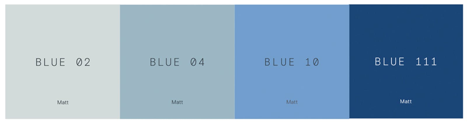 Lick paint light to dark blue colour palette