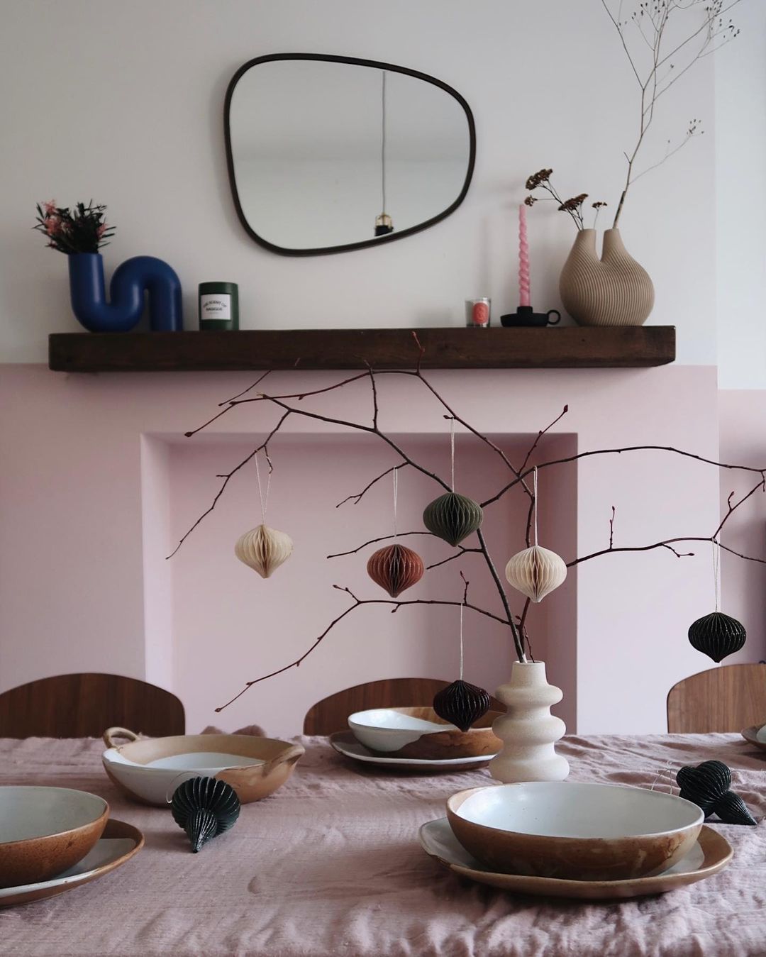 Dining room painted in Lick Pink 03 paint