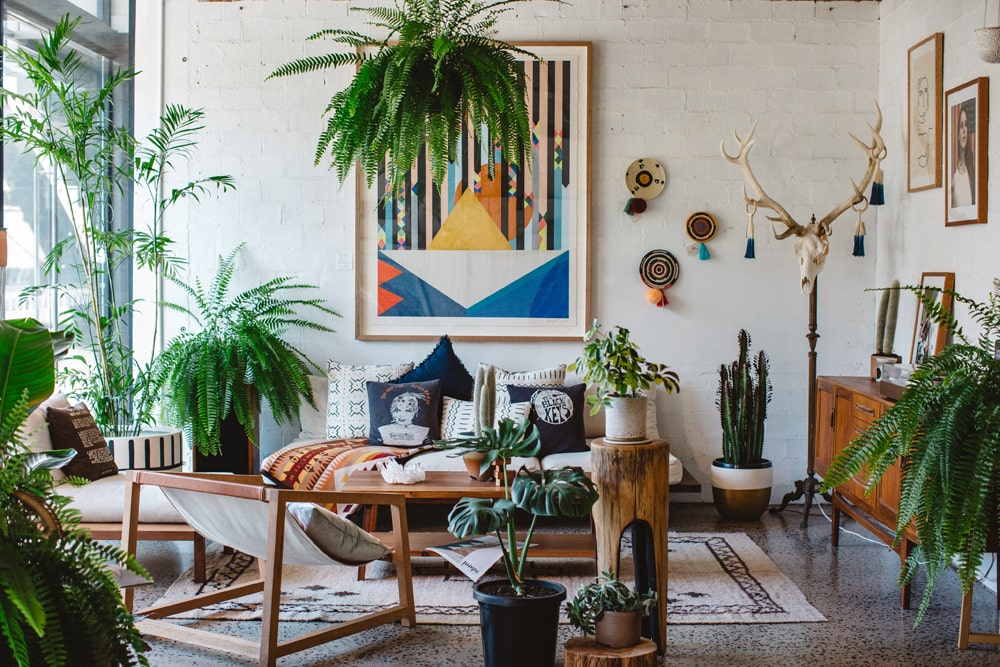 Boho home decor living room