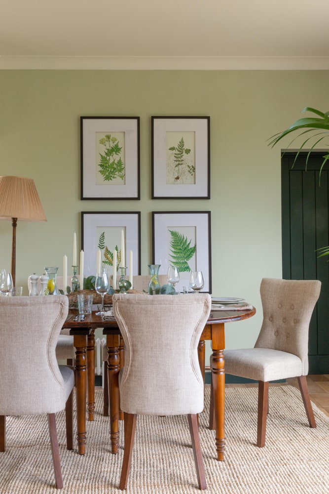 Traditional living room painted in Lick green paint