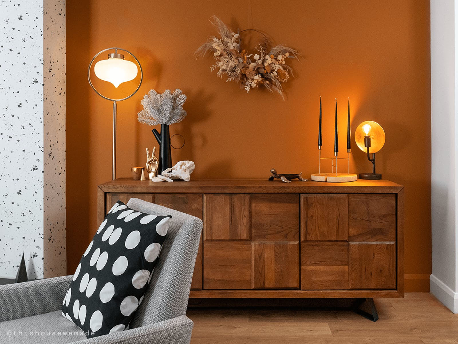 Living room in Lick paint orange 02 colour scheme ideas