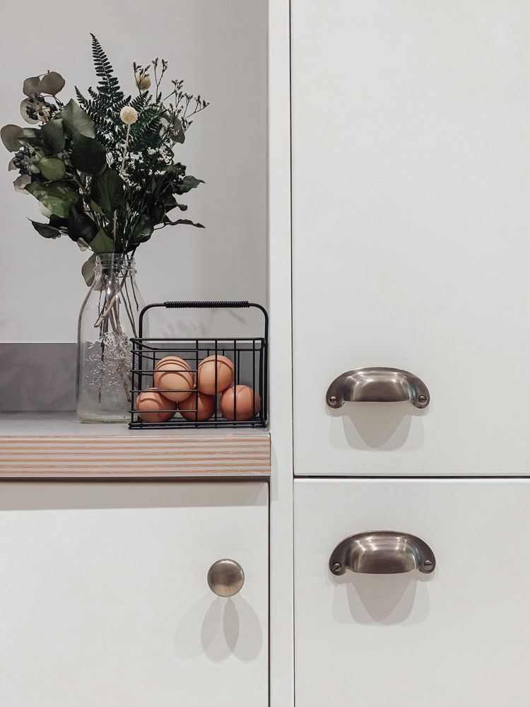 Scandi style kitchen painted in Lick paint Beige 01