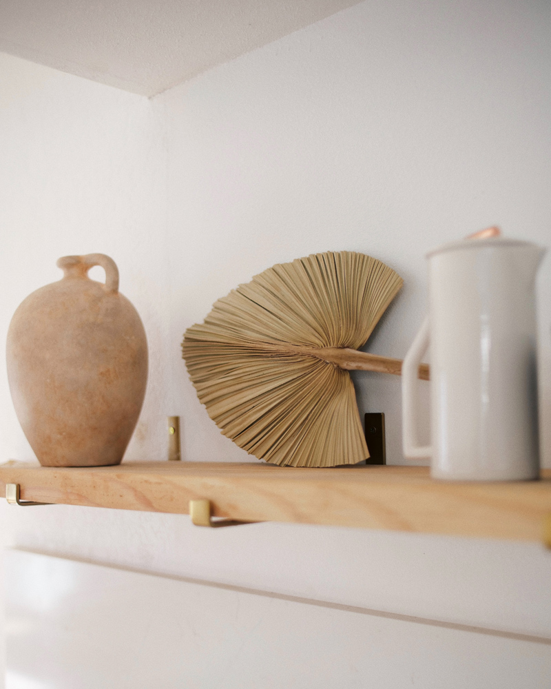 70s style shelving decor accessories  