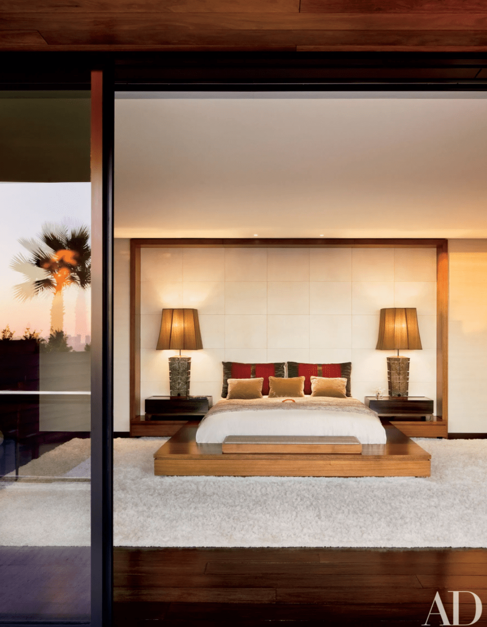 Bedroom with hidden tv