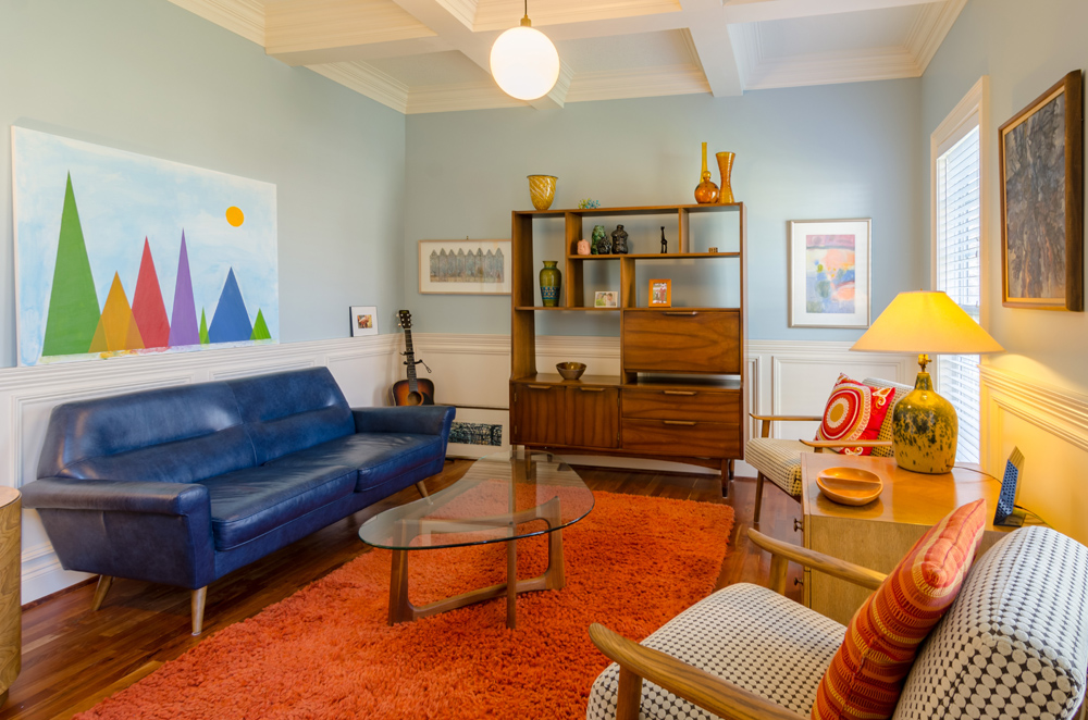 70s retro inspired living room 