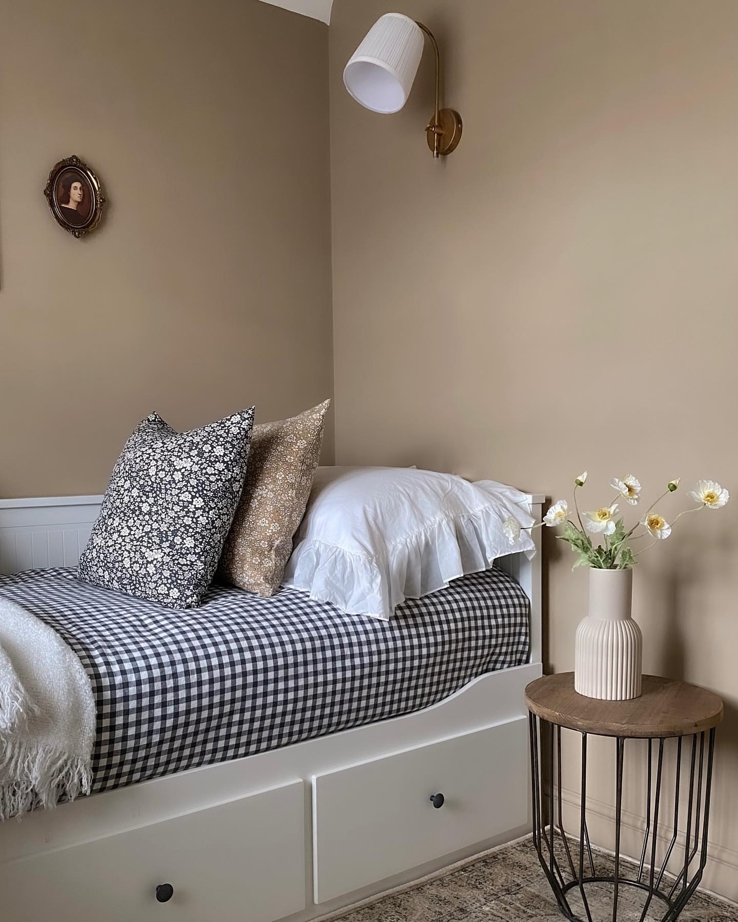 Bedroom painted in Lick Beige 02 Soho Farmhouse paint