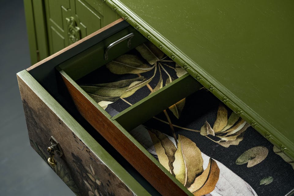 An upcycled cupboard drawer