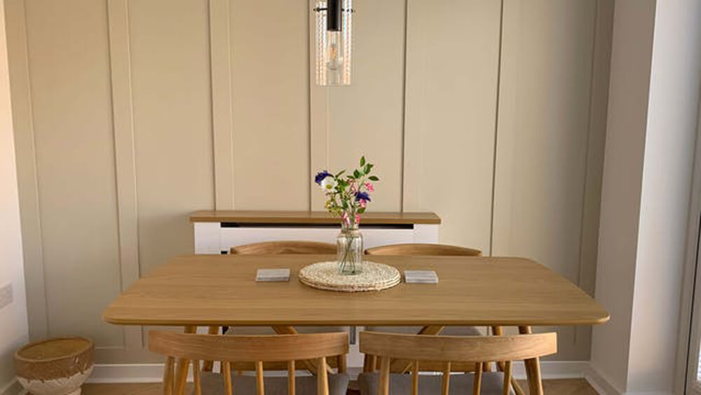 Dining room painted in Lick Beige 03
