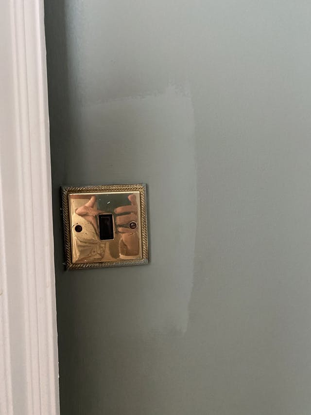 Light switch on wall with paint
