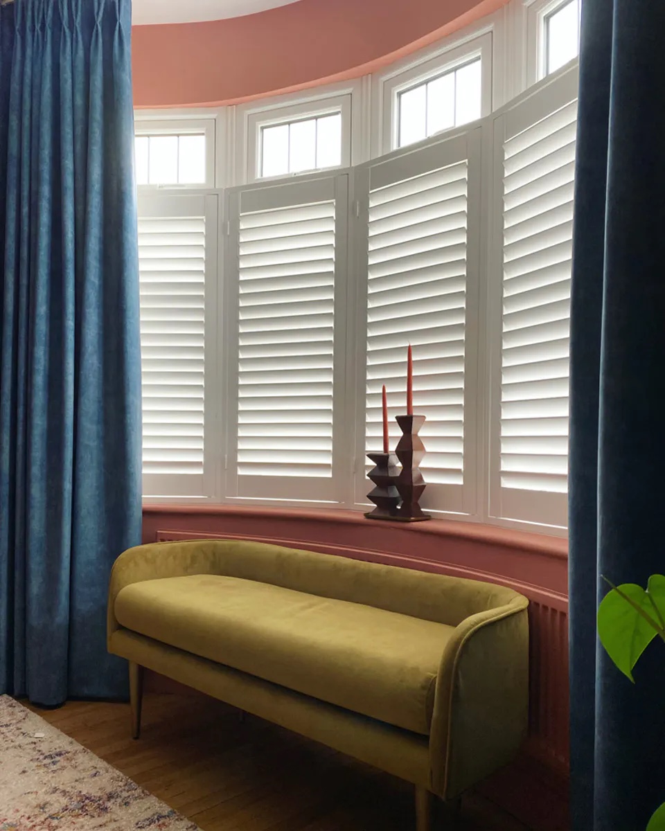 Mid century modern bay window walls painted in Lick paint Red 03